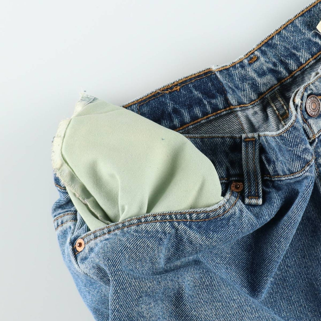 90'S Levi's 560 Loose Fit Orange Tab Denim Shorts, Made in USA, Men's W36 (approx.), Vintage cotton blue type Vintage Second Hand