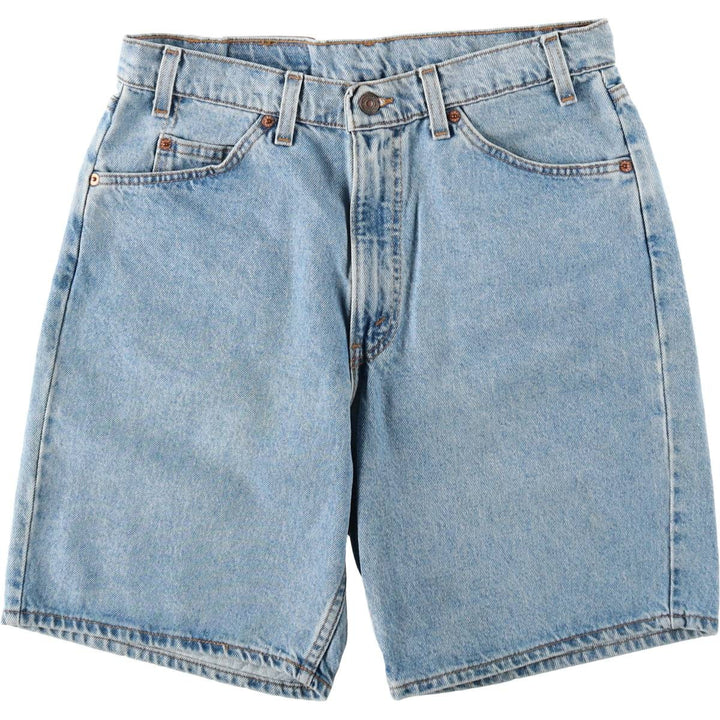 90'S Levi's 550 Relaxed Fit Orange Tab Denim Shorts, Made in USA, Men's Size W33 (approx.), Vintage cotton blue type Vintage Second Hand