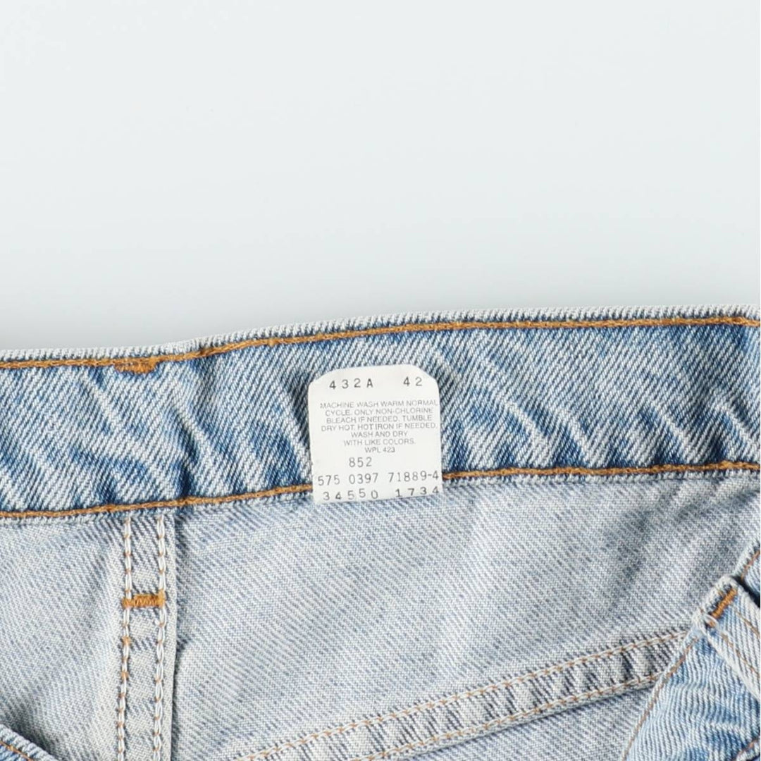 90'S Levi's 550 Relaxed Fit Orange Tab Denim Shorts, Made in USA, Men's Size W33 (approx.), Vintage cotton blue type Vintage Second Hand