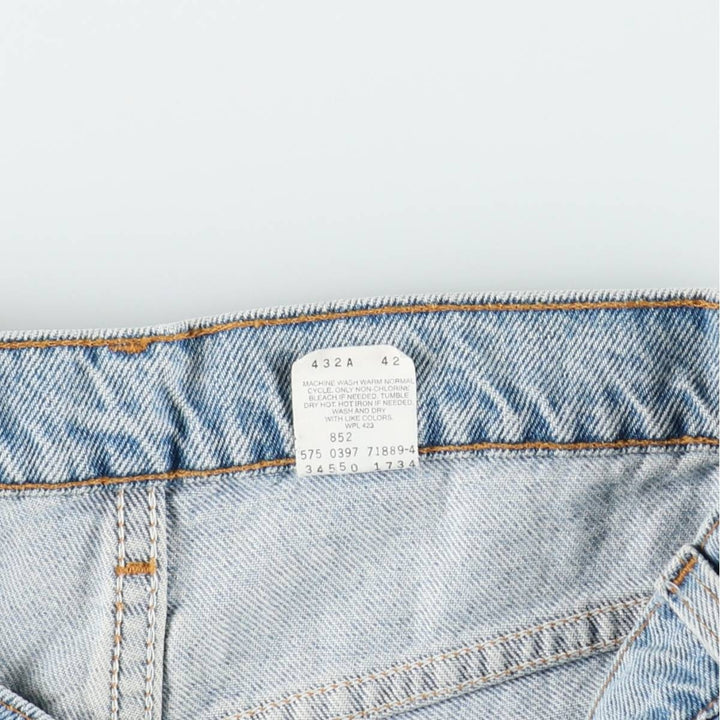 90'S Levi's 550 Relaxed Fit Orange Tab Denim Shorts, Made in USA, Men's Size W33 (approx.), Vintage cotton blue type Vintage Second Hand