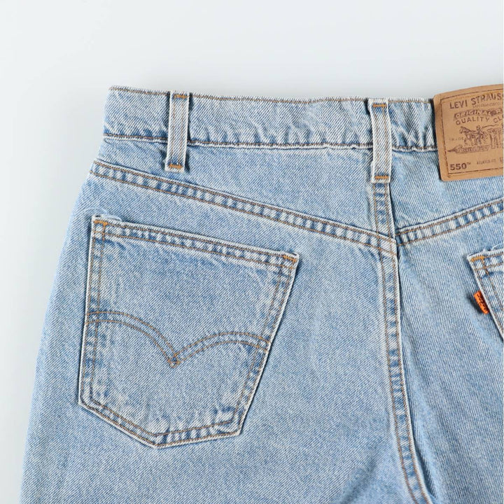 90'S Levi's 550 Relaxed Fit Orange Tab Denim Shorts, Made in USA, Men's Size W33 (approx.), Vintage cotton blue type Vintage Second Hand