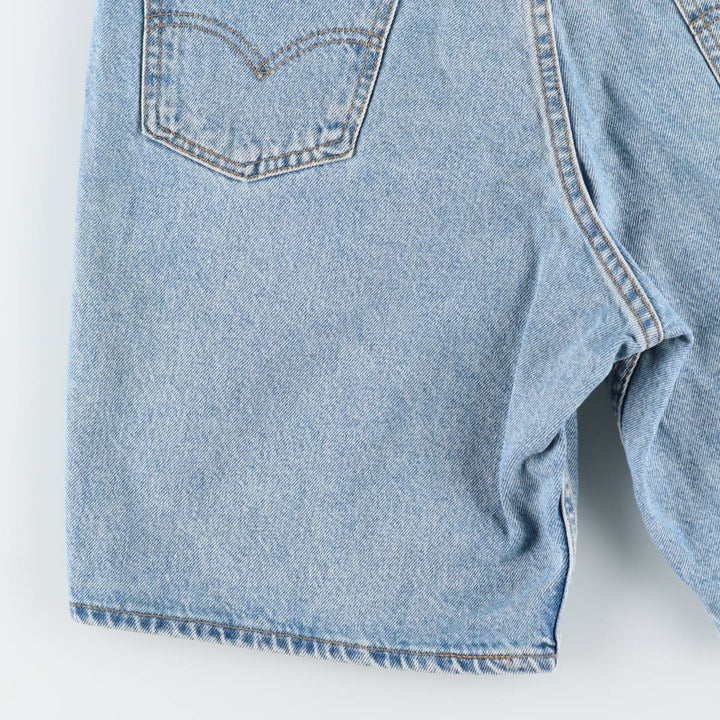 90'S Levi's 550 Relaxed Fit Orange Tab Denim Shorts, Made in USA, Men's Size W33 (approx.), Vintage cotton blue type Vintage Second Hand