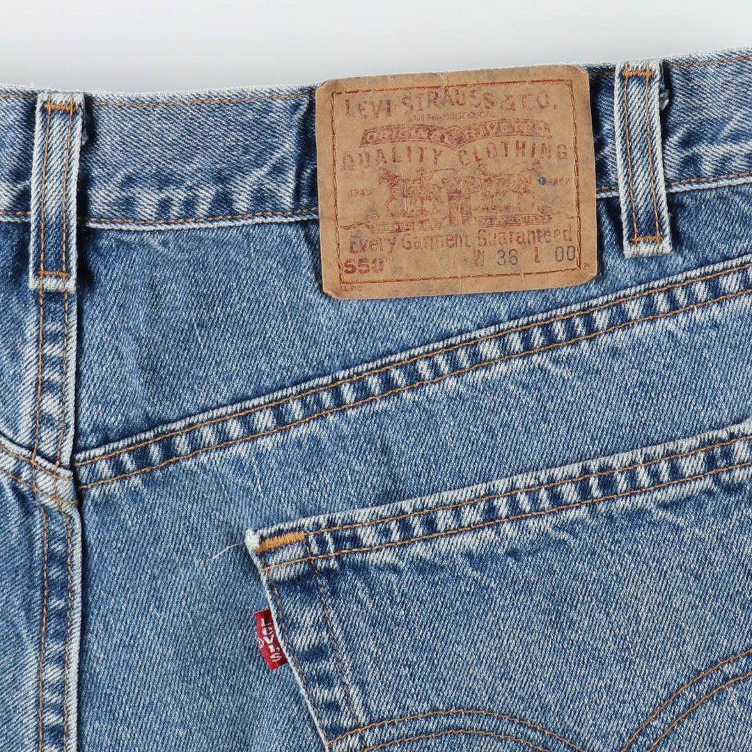 2000'S Levi's 550 Relaxed Fit Denim Shorts, Made in USA, Men's Size W35 (approx.) cotton blue type Vintage Second Hand