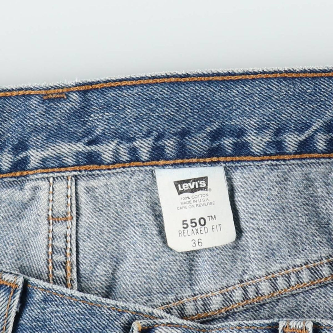 2000'S Levi's 550 Relaxed Fit Denim Shorts, Made in USA, Men's Size W35 (approx.) cotton blue type Vintage Second Hand