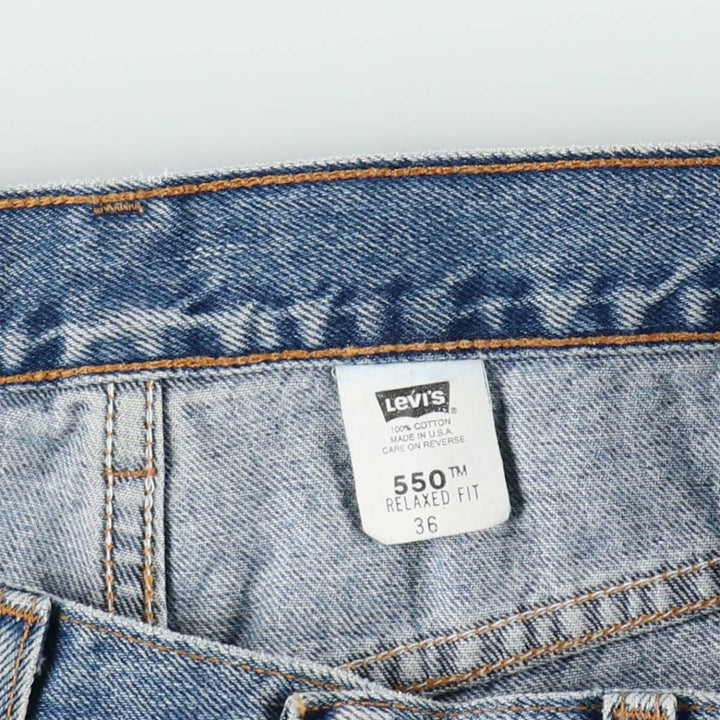 2000'S Levi's 550 Relaxed Fit Denim Shorts, Made in USA, Men's Size W35 (approx.) cotton blue type Vintage Second Hand