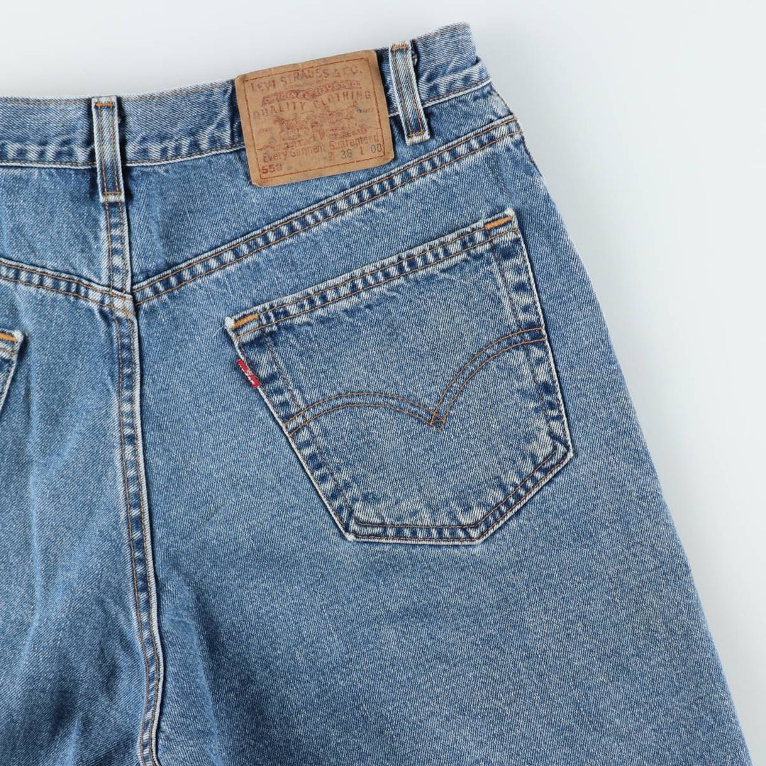 2000'S Levi's 550 Relaxed Fit Denim Shorts, Made in USA, Men's Size W35 (approx.) cotton blue type Vintage Second Hand