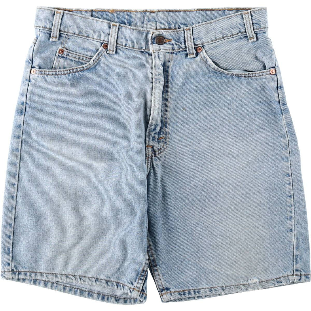 90'S Levi's 550 Relaxed Fit Orange Tab Denim Shorts, Made in USA, Men's Size W34 (approx.), Vintage cotton blue type Vintage Second Hand
