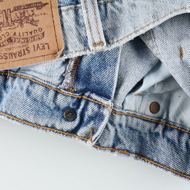 90'S Levi's 550 Relaxed Fit Orange Tab Denim Shorts, Made in USA, Men's Size W34 (approx.), Vintage cotton blue type Vintage Second Hand