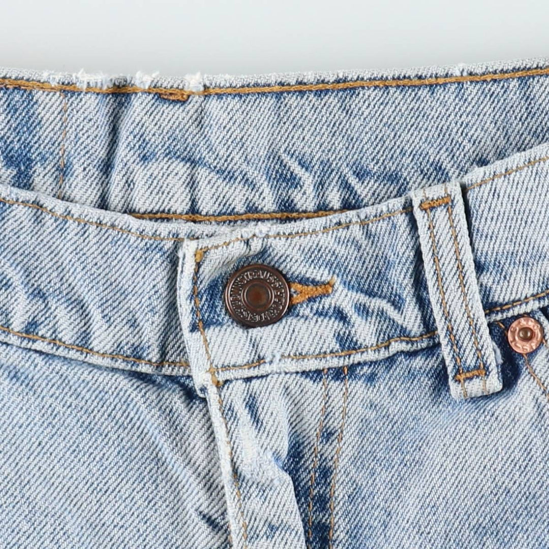 90'S Levi's 550 Relaxed Fit Orange Tab Denim Shorts, Made in USA, Men's Size W34 (approx.), Vintage cotton blue type Vintage Second Hand