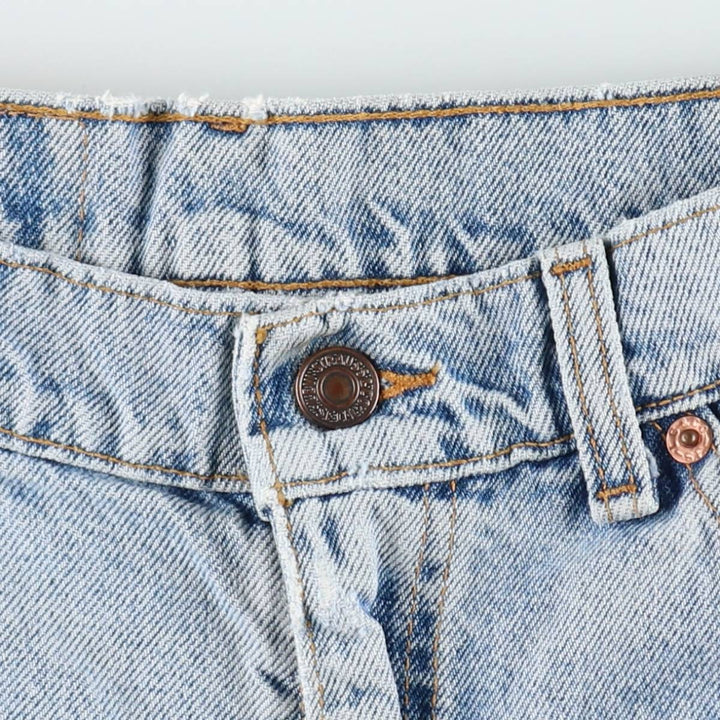 90'S Levi's 550 Relaxed Fit Orange Tab Denim Shorts, Made in USA, Men's Size W34 (approx.), Vintage cotton blue type Vintage Second Hand