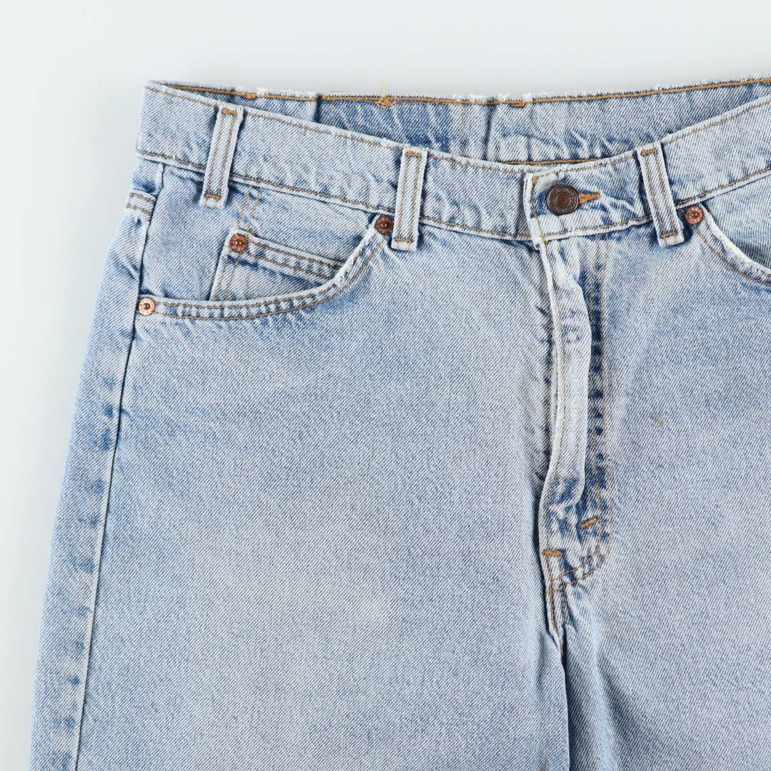 90'S Levi's 550 Relaxed Fit Orange Tab Denim Shorts, Made in USA, Men's Size W34 (approx.), Vintage cotton blue type Vintage Second Hand