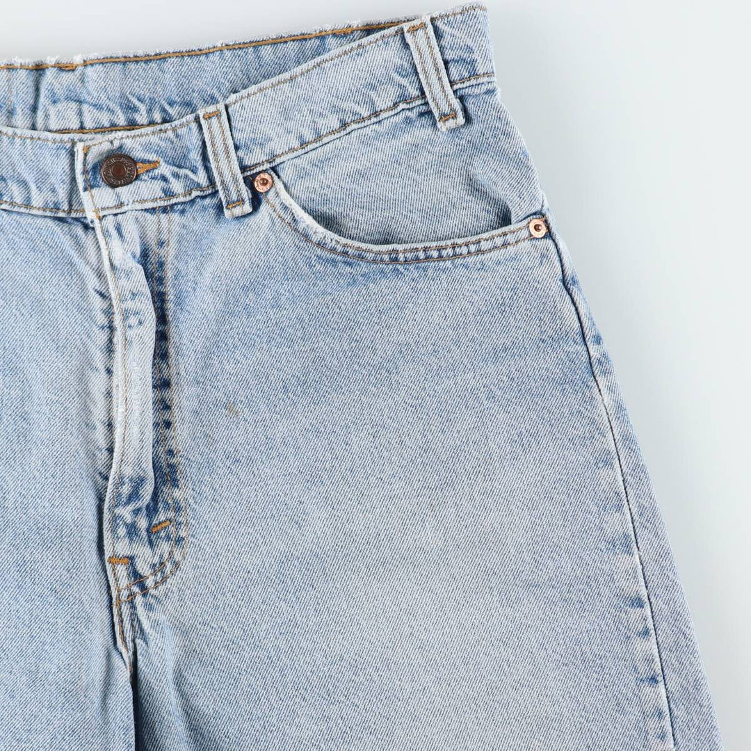 90'S Levi's 550 Relaxed Fit Orange Tab Denim Shorts, Made in USA, Men's Size W34 (approx.), Vintage cotton blue type Vintage Second Hand