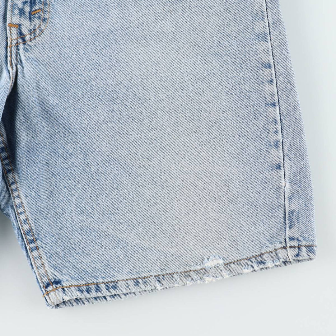 90'S Levi's 550 Relaxed Fit Orange Tab Denim Shorts, Made in USA, Men's Size W34 (approx.), Vintage cotton blue type Vintage Second Hand