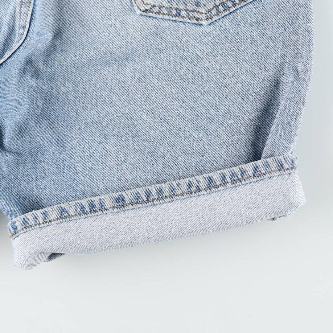 90'S Levi's 550 Relaxed Fit Orange Tab Denim Shorts, Made in USA, Men's Size W34 (approx.), Vintage cotton blue type Vintage Second Hand