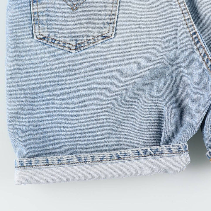 90'S Levi's 550 Relaxed Fit Orange Tab Denim Shorts, Made in USA, Men's Size W34 (approx.), Vintage cotton blue type Vintage Second Hand