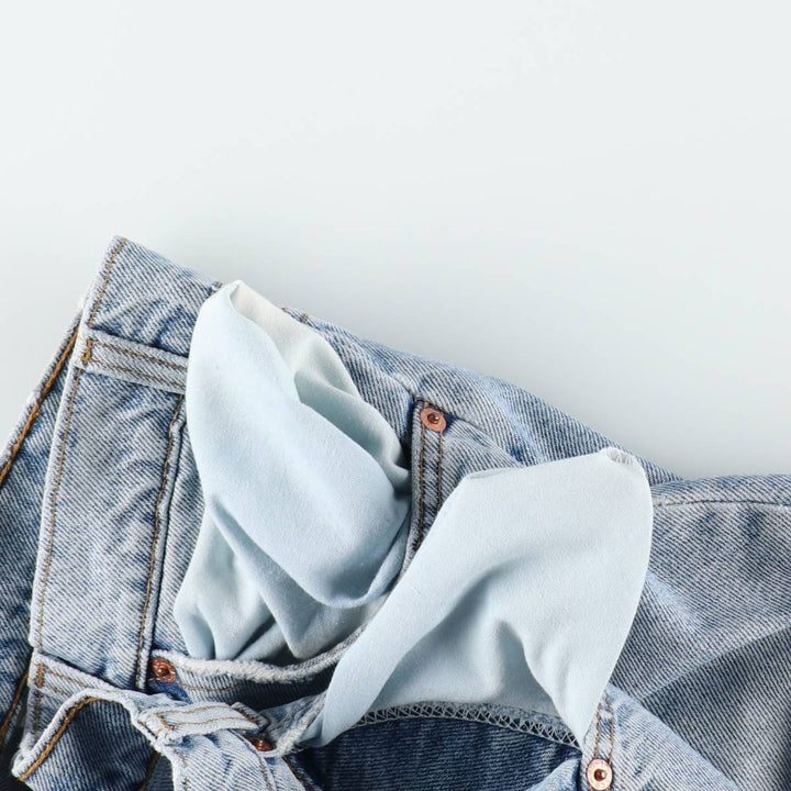 90'S Levi's 550 Relaxed Fit Orange Tab Denim Shorts, Made in USA, Men's Size W34 (approx.), Vintage cotton blue type Vintage Second Hand