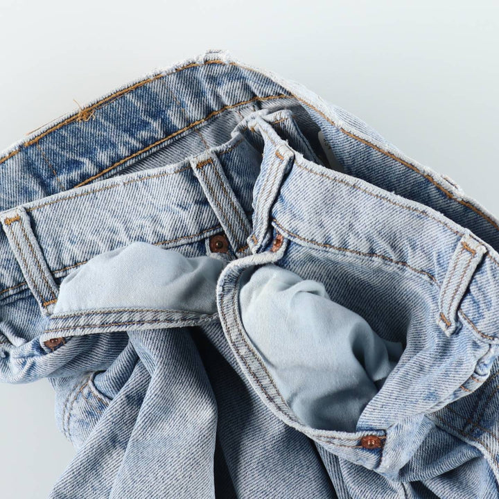 90'S Levi's 550 Relaxed Fit Orange Tab Denim Shorts, Made in USA, Men's Size W34 (approx.), Vintage cotton blue type Vintage Second Hand