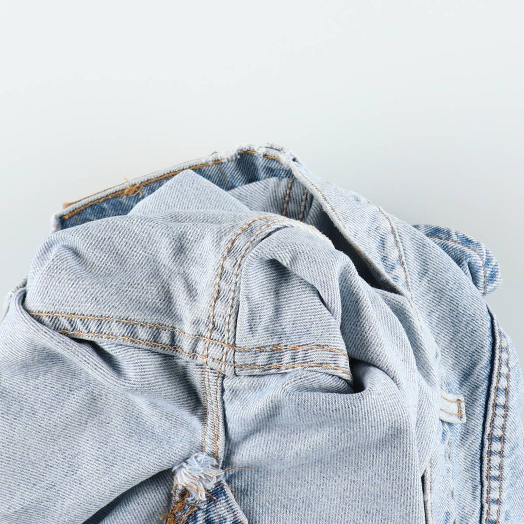 90'S Levi's 550 Relaxed Fit Orange Tab Denim Shorts, Made in USA, Men's Size W34 (approx.), Vintage cotton blue type Vintage Second Hand