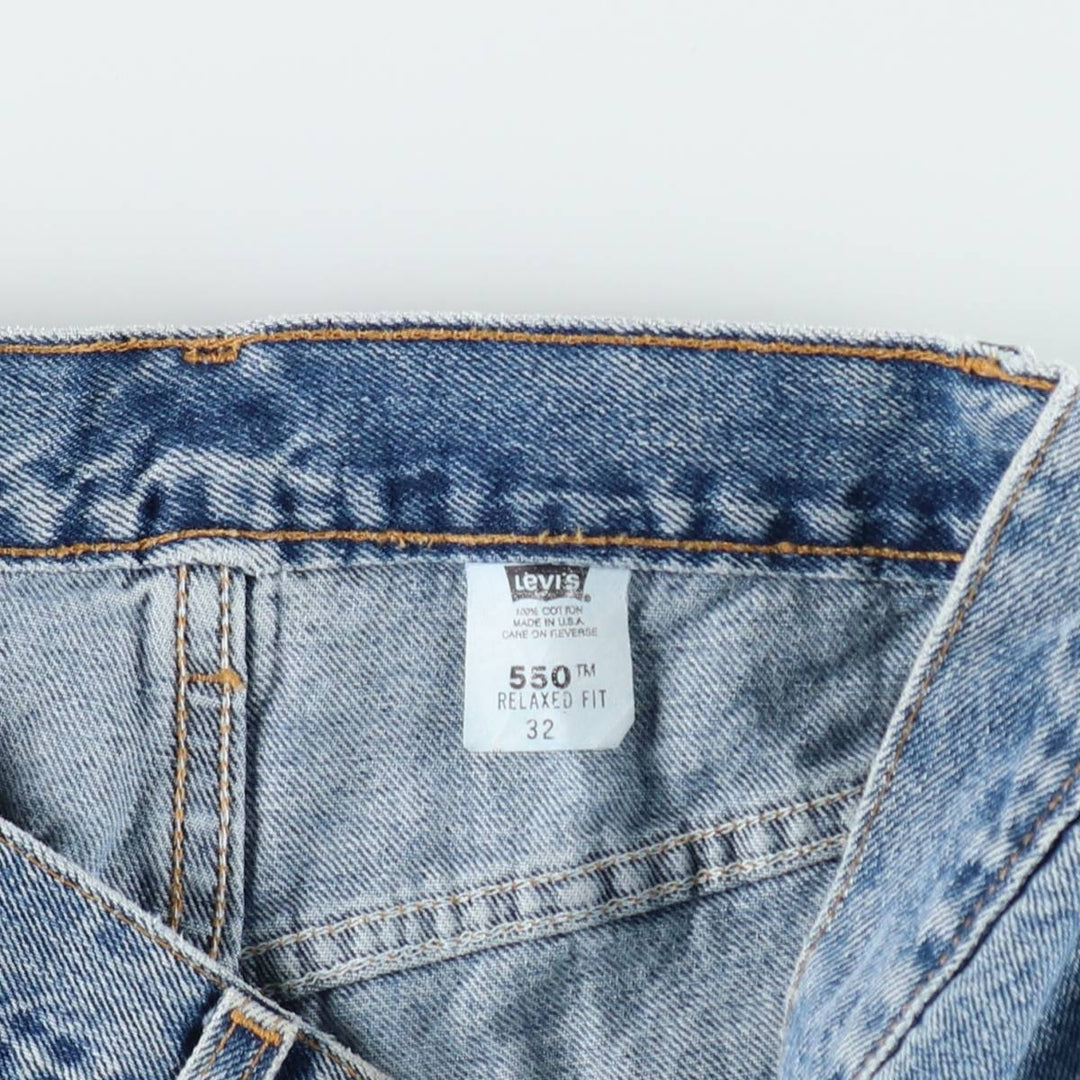 2000'S Levi's 550 Relaxed Fit Denim Shorts, Made in USA, Men's Size W31 (approx.) cotton blue type Vintage Second Hand
