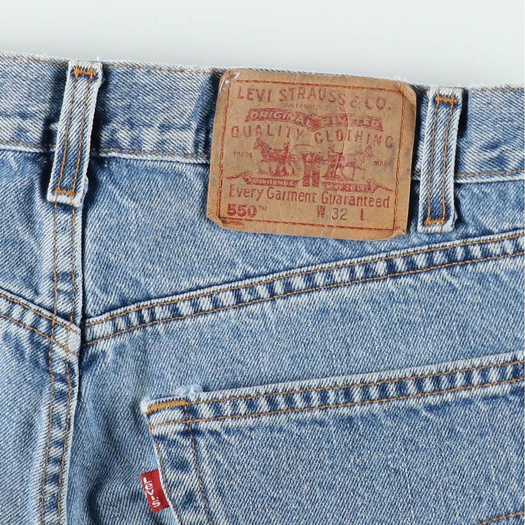 1990'S Levi's 550 Relaxed Fit Denim Shorts, Made in Canada, Men's Size W32 (approx.), Vintage. cotton blue type Vintage Second Hand