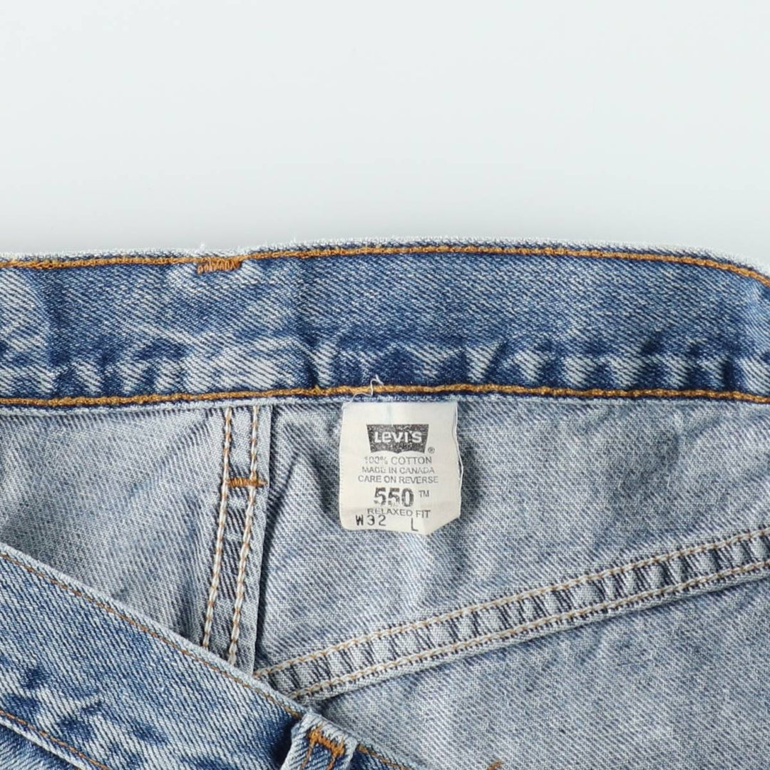 1990'S Levi's 550 Relaxed Fit Denim Shorts, Made in Canada, Men's Size W32 (approx.), Vintage. cotton blue type Vintage Second Hand