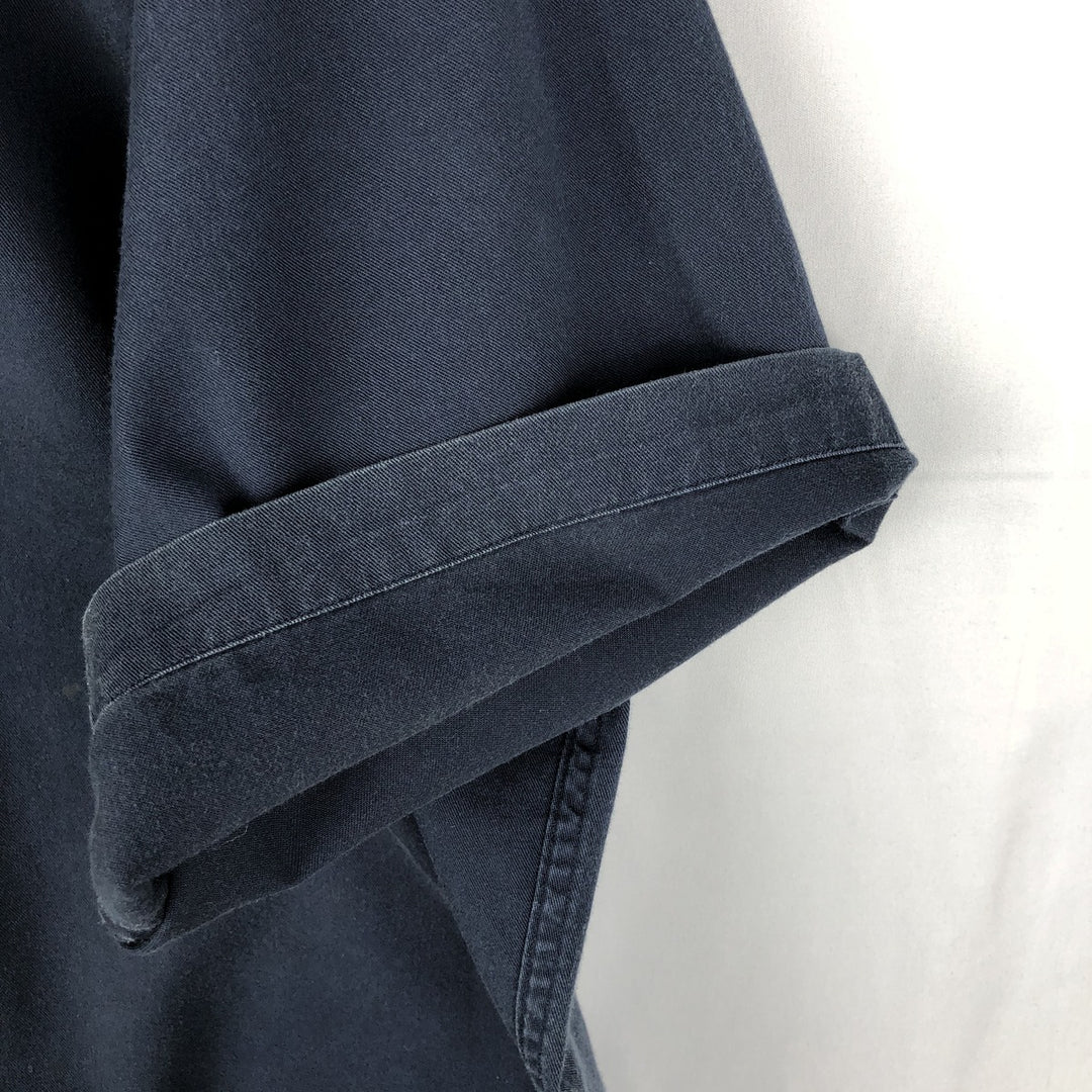 Ralph Lauren BLAIRE short sleeve button down shirt, men's size M cotton navy blue type Vintage Second Hand
