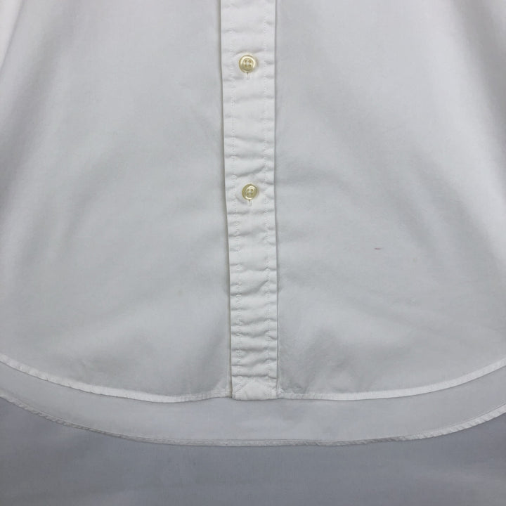 Ralph Lauren Featherweight Twill Short-Sleeve Button-Down Shirt, Men's Size L (approx.) cotton white type Vintage Second Hand