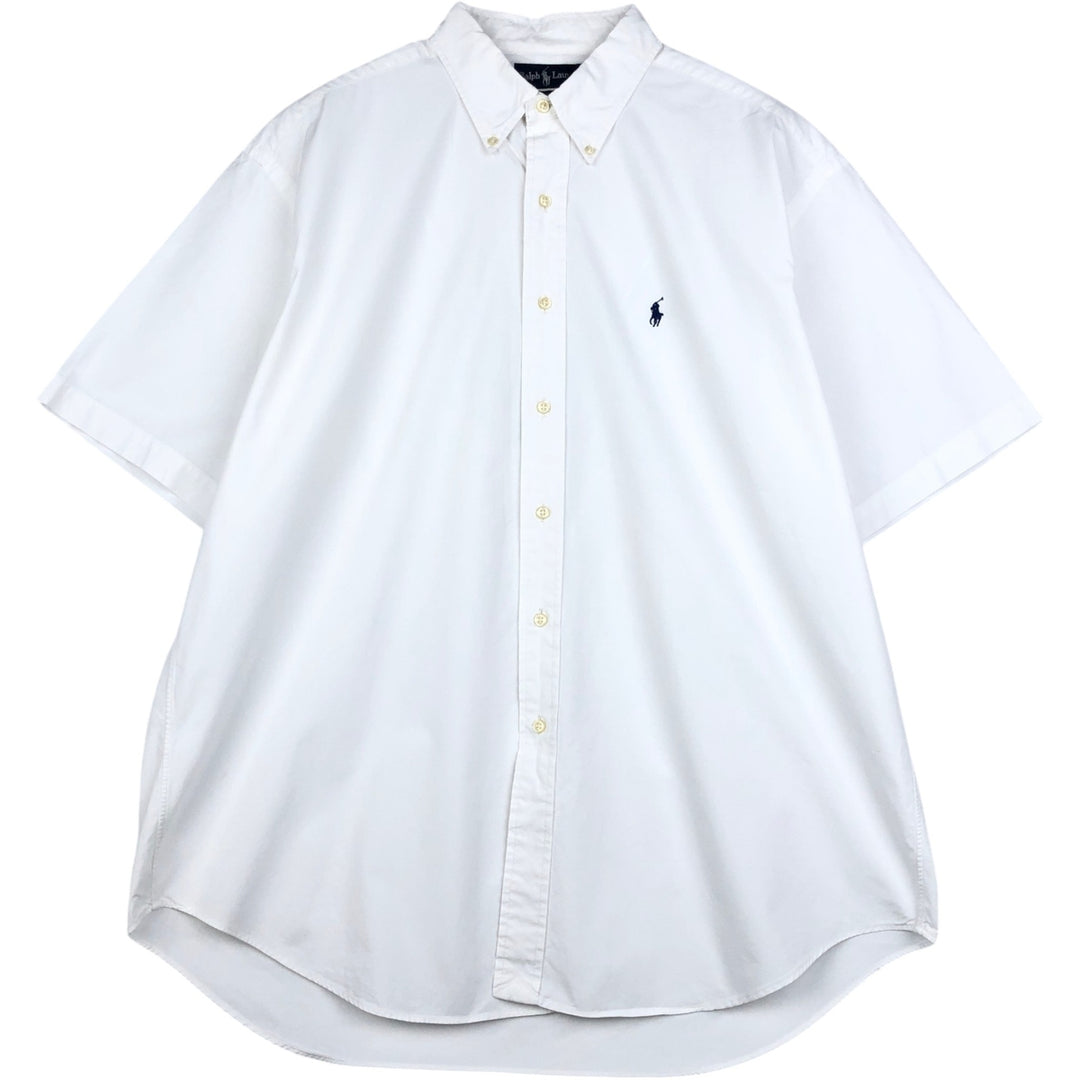 Ralph Lauren BLAKE short sleeve button down shirt, men's XL size cotton white type Vintage Second Hand