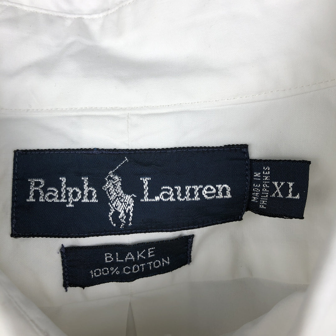 Ralph Lauren BLAKE short sleeve button down shirt, men's XL size cotton white type Vintage Second Hand