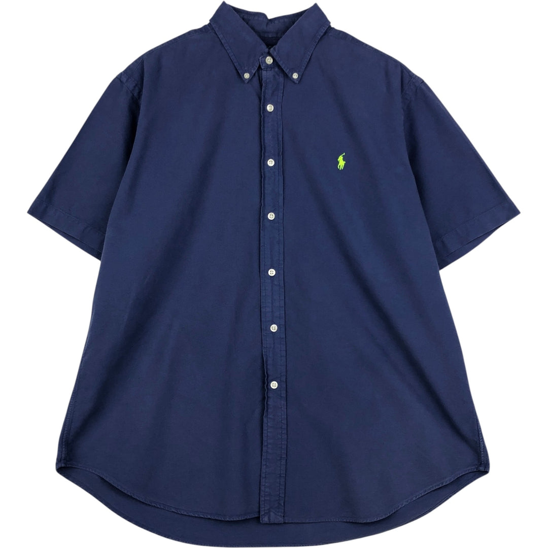 Ralph Lauren Classic Fit Short Sleeve Button Down Shirt Men's XL cotton navy blue type Vintage Second Hand