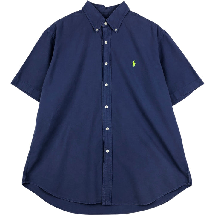 Ralph Lauren Classic Fit Short Sleeve Button Down Shirt Men's XL cotton navy blue type Vintage Second Hand