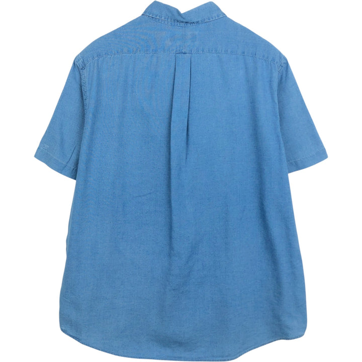 Ralph Lauren short sleeve button down shirt, men's XL size cotton blue type Vintage Second Hand