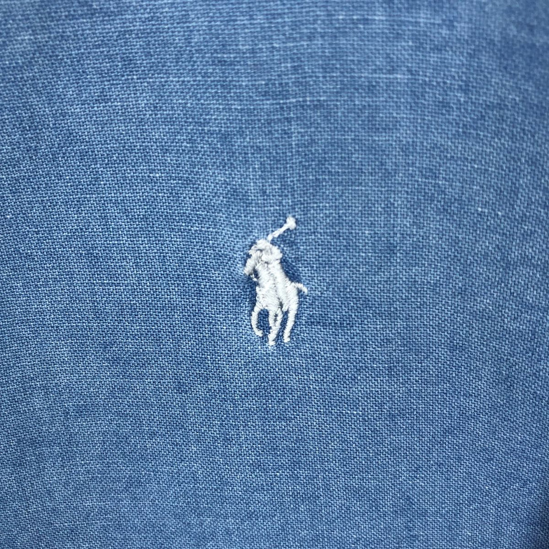 Ralph Lauren short sleeve button down shirt, men's XL size cotton blue type Vintage Second Hand