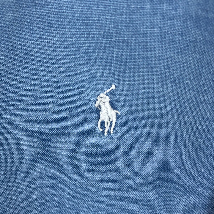 Ralph Lauren short sleeve button down shirt, men's XL size cotton blue type Vintage Second Hand