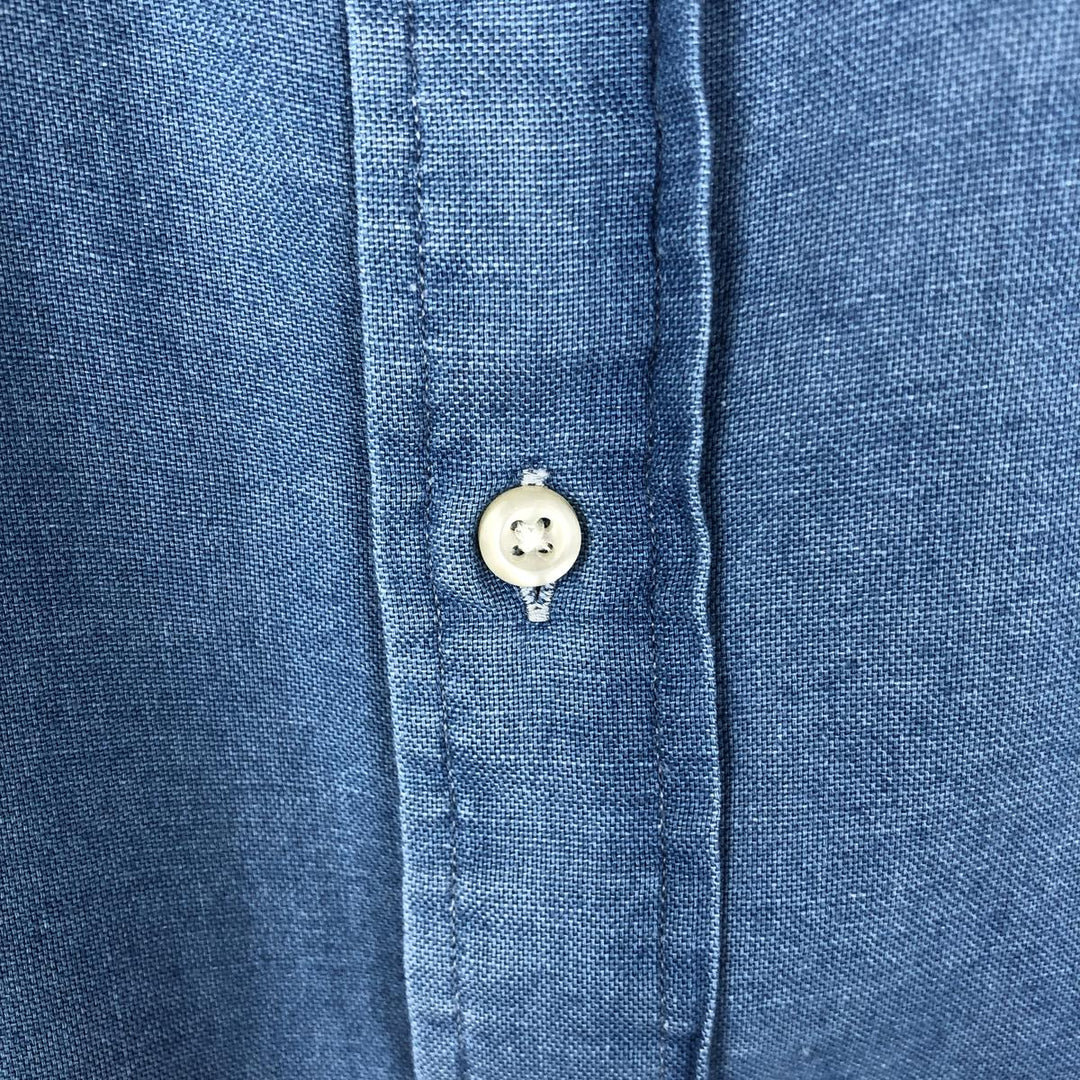 Ralph Lauren short sleeve button down shirt, men's XL size cotton blue type Vintage Second Hand