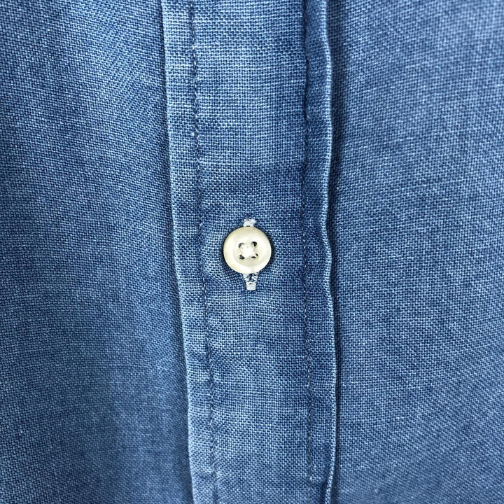 Ralph Lauren short sleeve button down shirt, men's XL size cotton blue type Vintage Second Hand