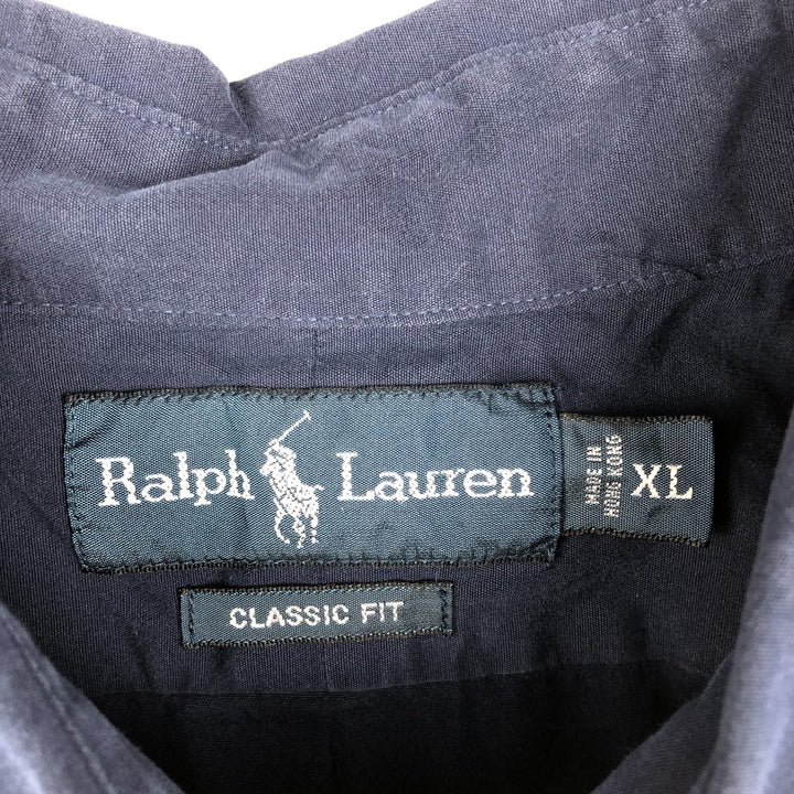 Ralph Lauren Classic Fit Short Sleeve Button Down Shirt Men's XL cotton navy blue type Vintage Second Hand