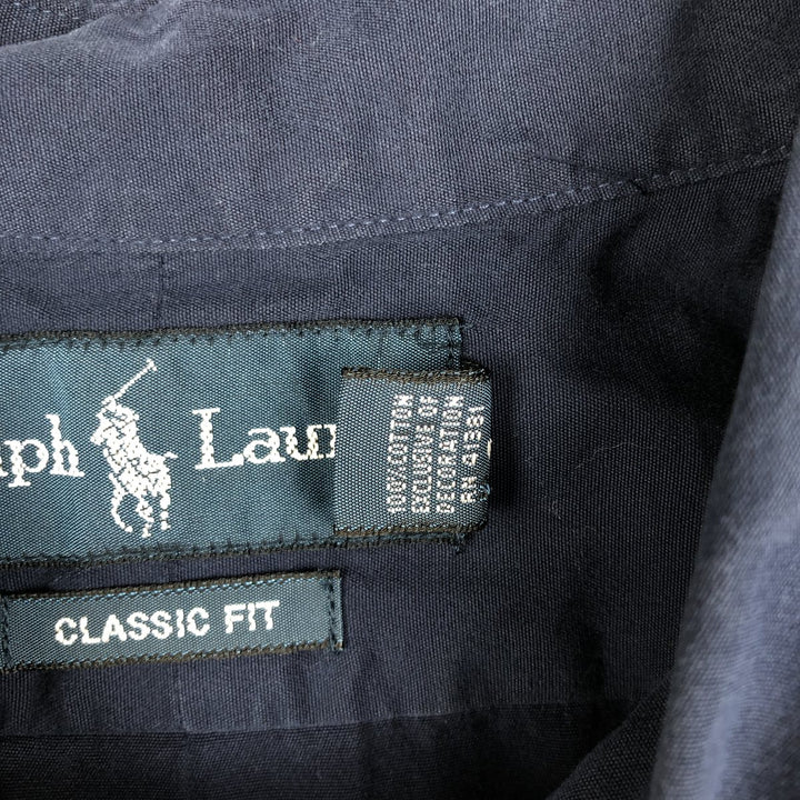 Ralph Lauren Classic Fit Short Sleeve Button Down Shirt Men's XL cotton navy blue type Vintage Second Hand