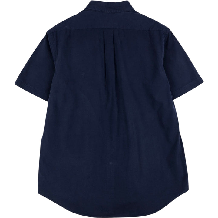 Ralph Lauren short sleeve button down shirt, men's size L cotton navy blue type Vintage Second Hand