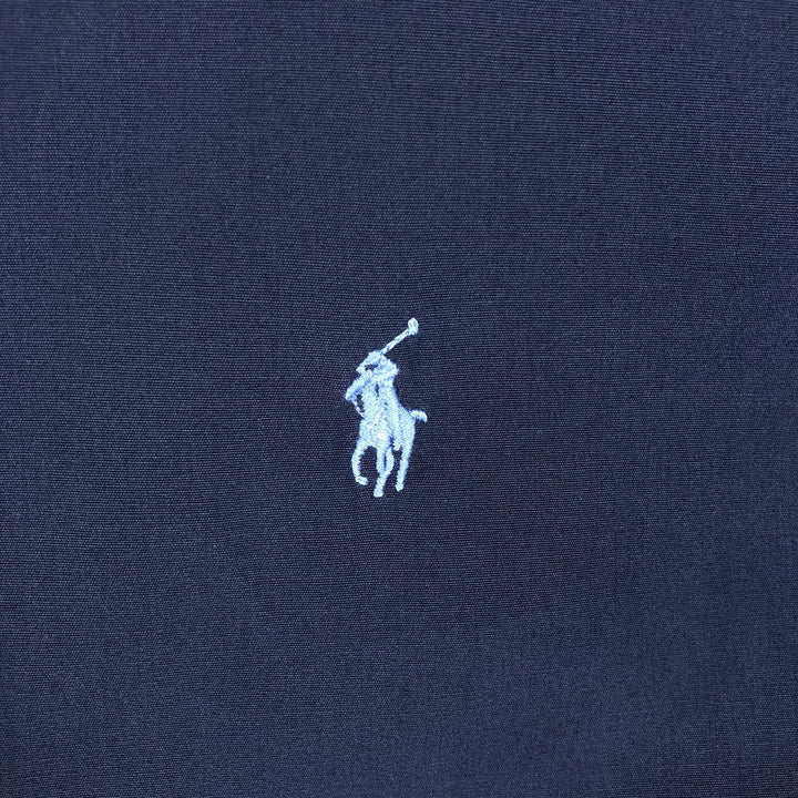 Ralph Lauren short sleeve button down shirt, men's size L cotton navy blue type Vintage Second Hand