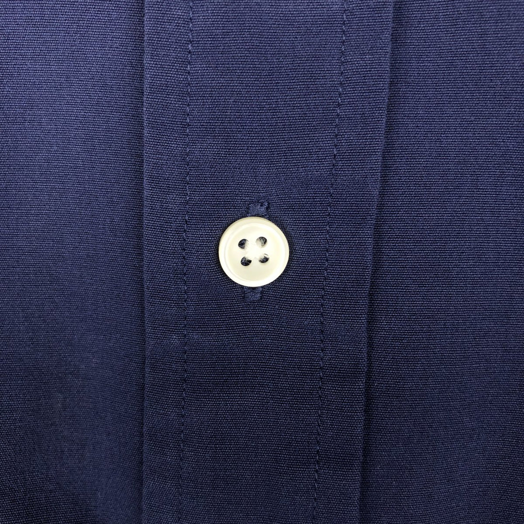 Ralph Lauren short sleeve button down shirt, men's size L cotton navy blue type Vintage Second Hand