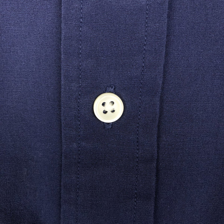 Ralph Lauren short sleeve button down shirt, men's size L cotton navy blue type Vintage Second Hand