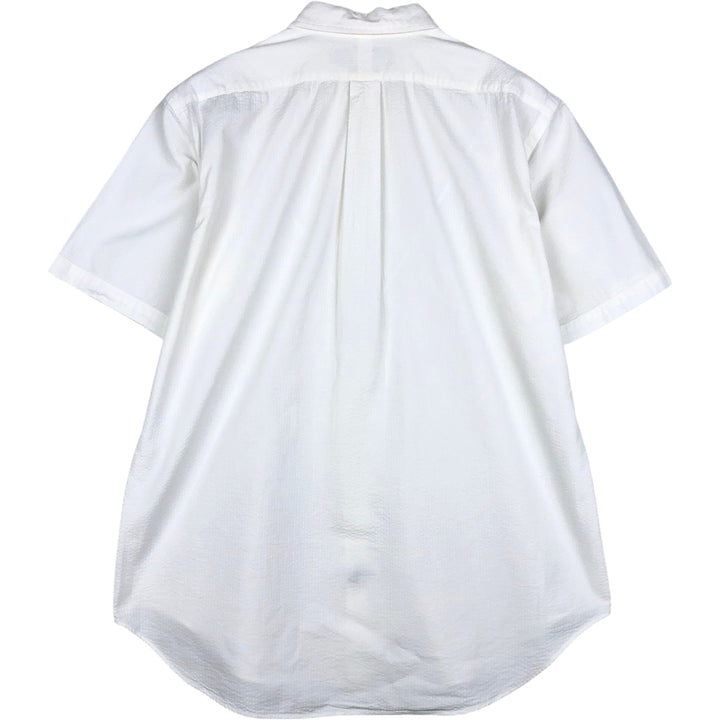 Ralph Lauren Classic Fit Seersucker Short Sleeve Button Down Shirt Men's Size L cotton white type Vintage Second Hand