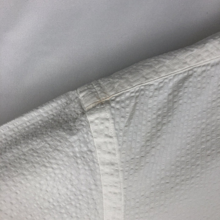 Ralph Lauren Classic Fit Seersucker Short Sleeve Button Down Shirt Men's Size L cotton white type Vintage Second Hand