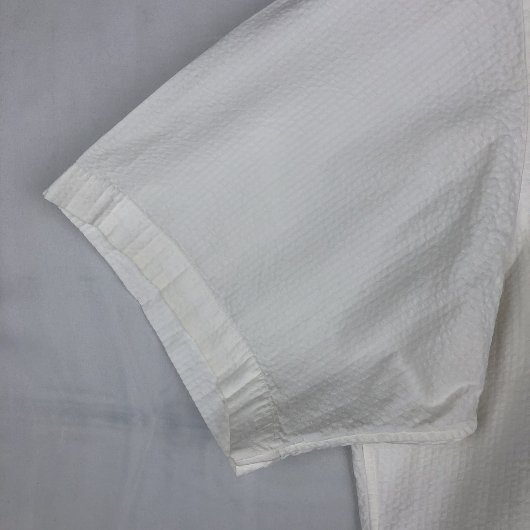 Ralph Lauren Classic Fit Seersucker Short Sleeve Button Down Shirt Men's Size L cotton white type Vintage Second Hand