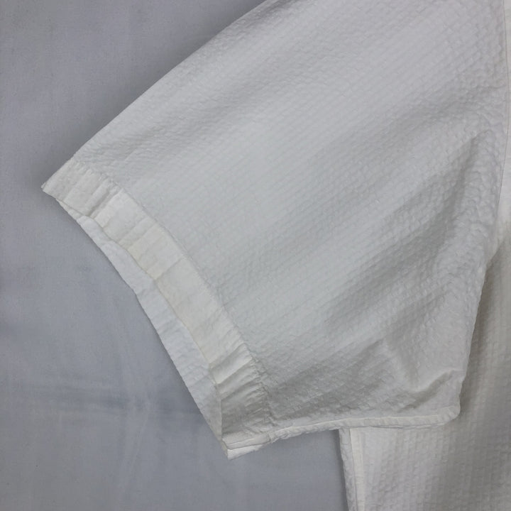Ralph Lauren Classic Fit Seersucker Short Sleeve Button Down Shirt Men's Size L cotton white type Vintage Second Hand