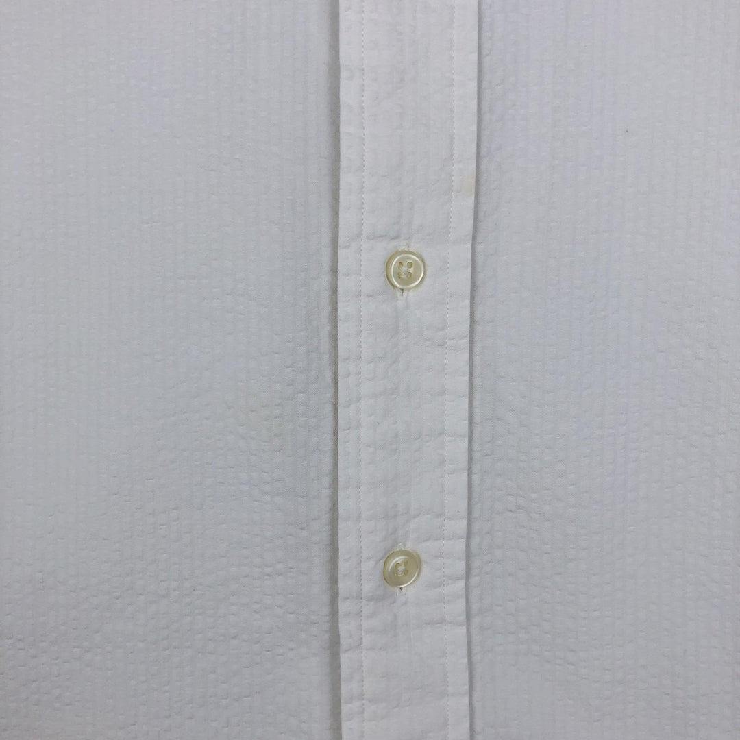 Ralph Lauren Classic Fit Seersucker Short Sleeve Button Down Shirt Men's Size L cotton white type Vintage Second Hand
