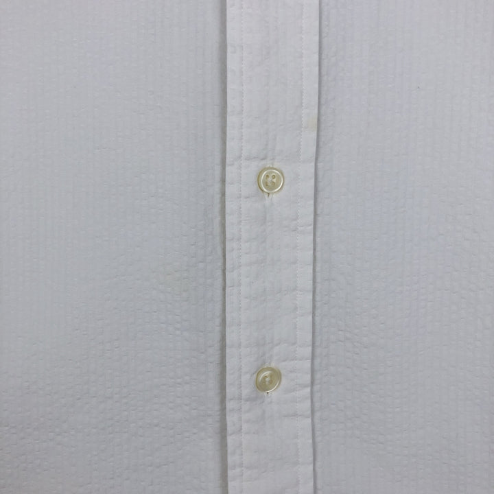 Ralph Lauren Classic Fit Seersucker Short Sleeve Button Down Shirt Men's Size L cotton white type Vintage Second Hand