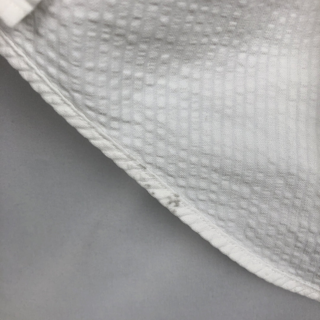Ralph Lauren Classic Fit Seersucker Short Sleeve Button Down Shirt Men's Size L cotton white type Vintage Second Hand