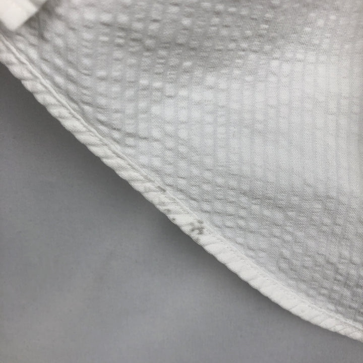 Ralph Lauren Classic Fit Seersucker Short Sleeve Button Down Shirt Men's Size L cotton white type Vintage Second Hand